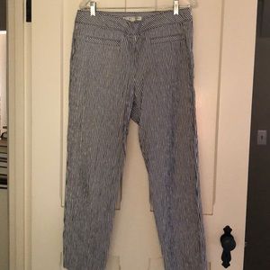 Trina Turk blue and white striped pants.